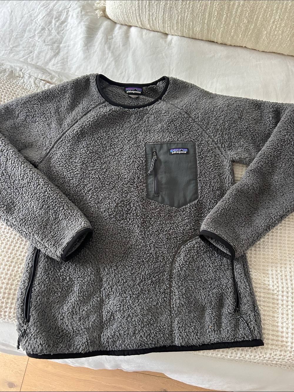 Patagonia Gray Sherpa Crewneck Pullover